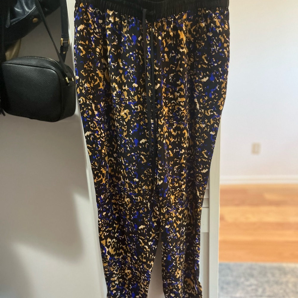 Michael Stars Black and Blue Patterned Joggers